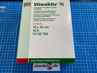 Vliwaktiv Ag Aktivkohle-Saugkpr. Silber steril, 10x10cm,...